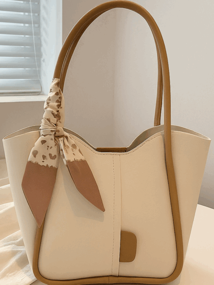 Café Crème Scarf Tote